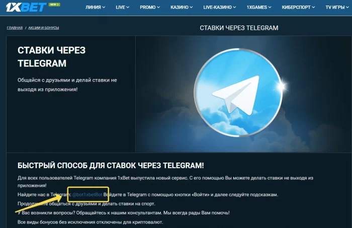 1xbet telegram bot