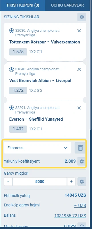 1xbet ekspress