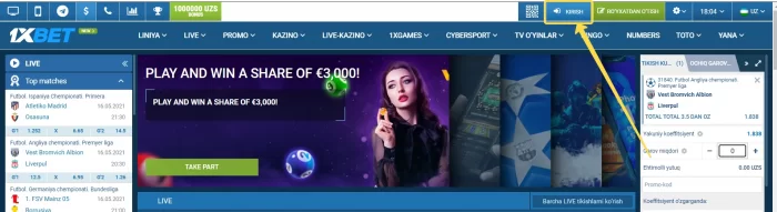 1xbet komputer orqali kirish 1xbet kompyuterdan kirish