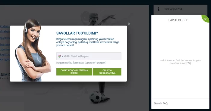 1xbet yordam berish 1xbet podderjka