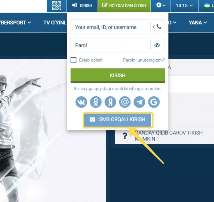 1xbet kirish 1xbet sms