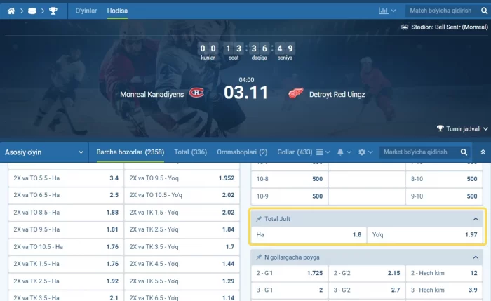 1xbet xokkey total xokkey total