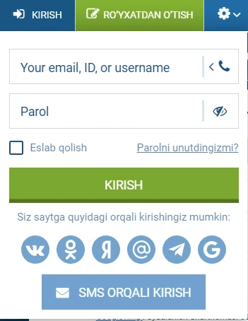 1xbet login va parol shaxsiy hisob raqamga kirish 1xbet