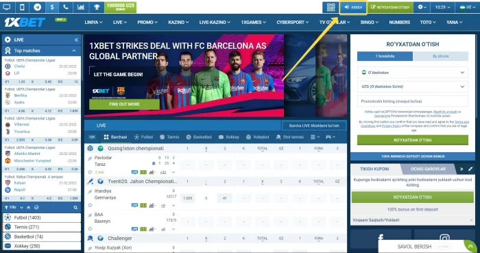 1xbet saytga kirish 1xbet shaxsiy kabinetga kirish