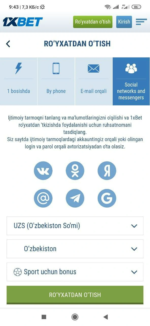 telegram vkontakte mail.ru orqali kirish