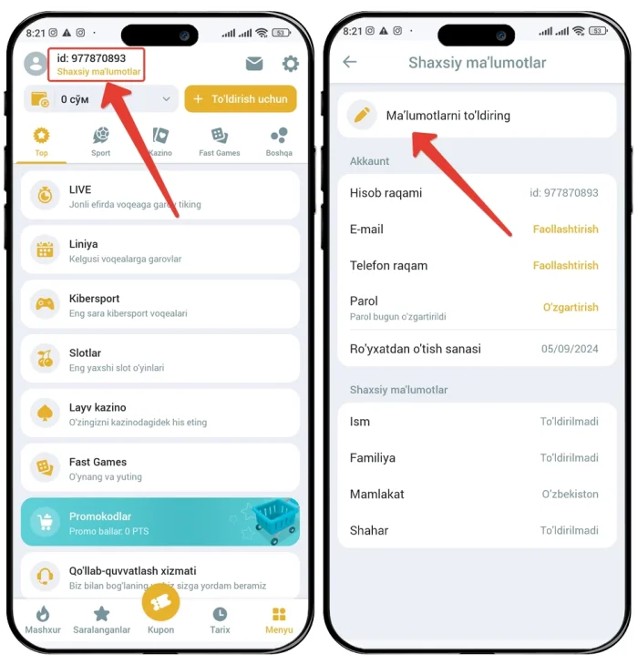 Qanday Melbet shaxsiy hisob to'ldirish