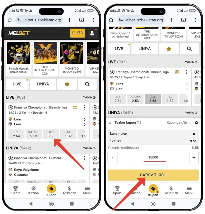Melbetga sportga pul tikishni qanday boshlash kerak