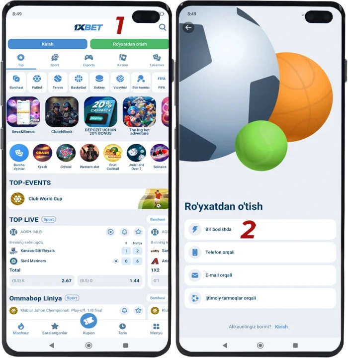 1xbet akkaunt ochish 2025
